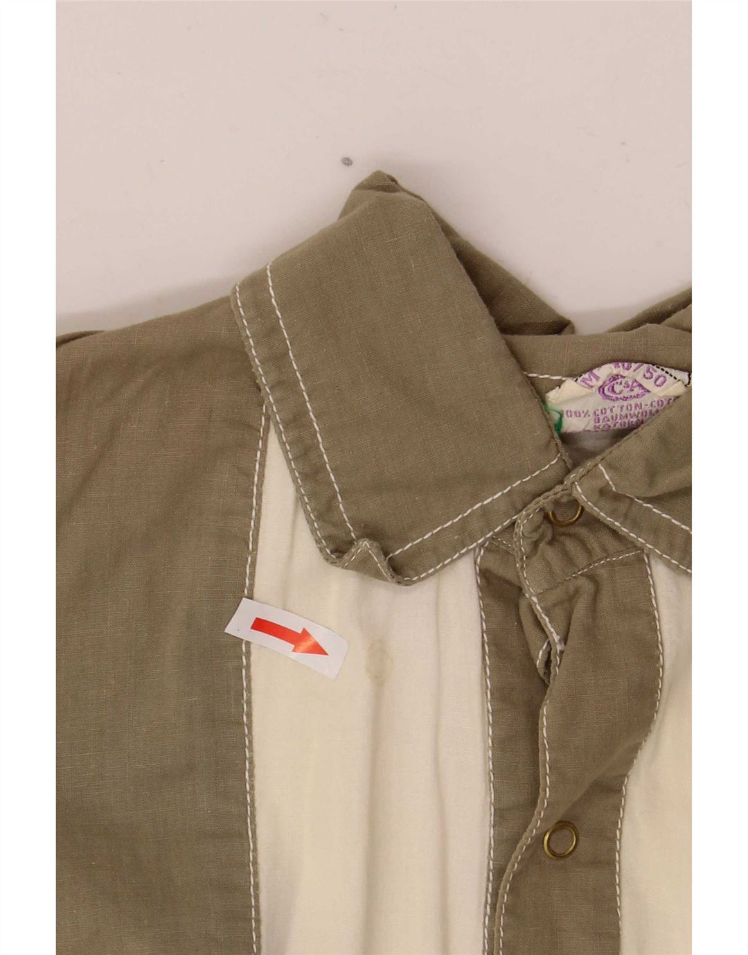 Neues, kurzärmliges Herren-Pulloverhemd von Fast, EU 48/50, mittlerer Khaki-Farbblock