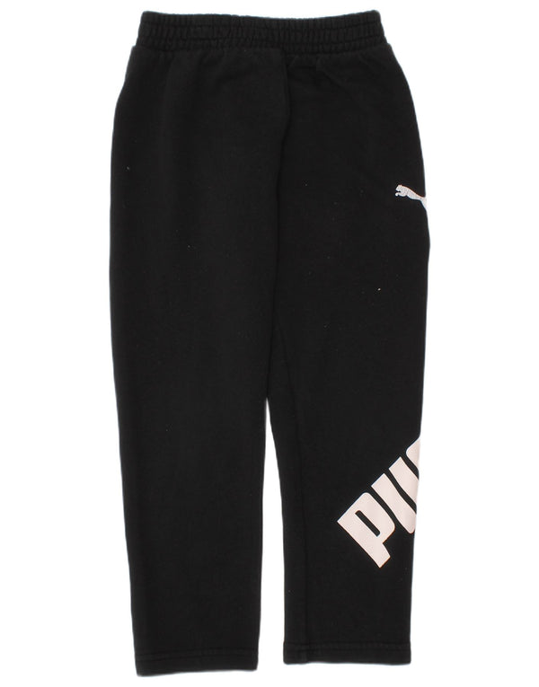 Puma Jungen Trainingshose mit Grafik, 4–5 Jahre, schwarze Baumwolle