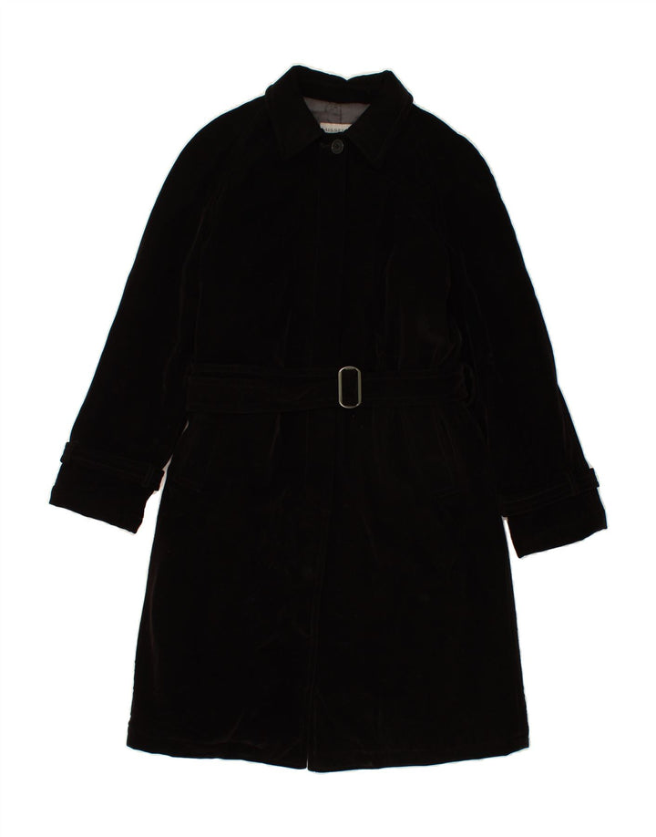 LES COPAINS Womens Overcoat IT 42 Medium Black Polyester Vintage Les Copains and Second-Hand Les Copains from Messina Hembry 
