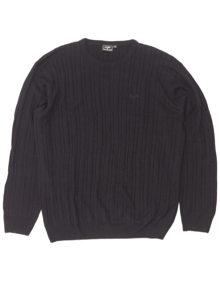 Lotto Herren-Pullover mit Rundhalsausschnitt, 2XL, schwarzes Acryl