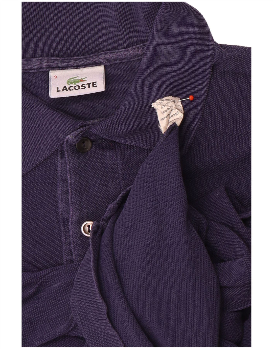 Lacoste Herren-Poloshirt, Größe 3, klein, marineblaue Baumwolle