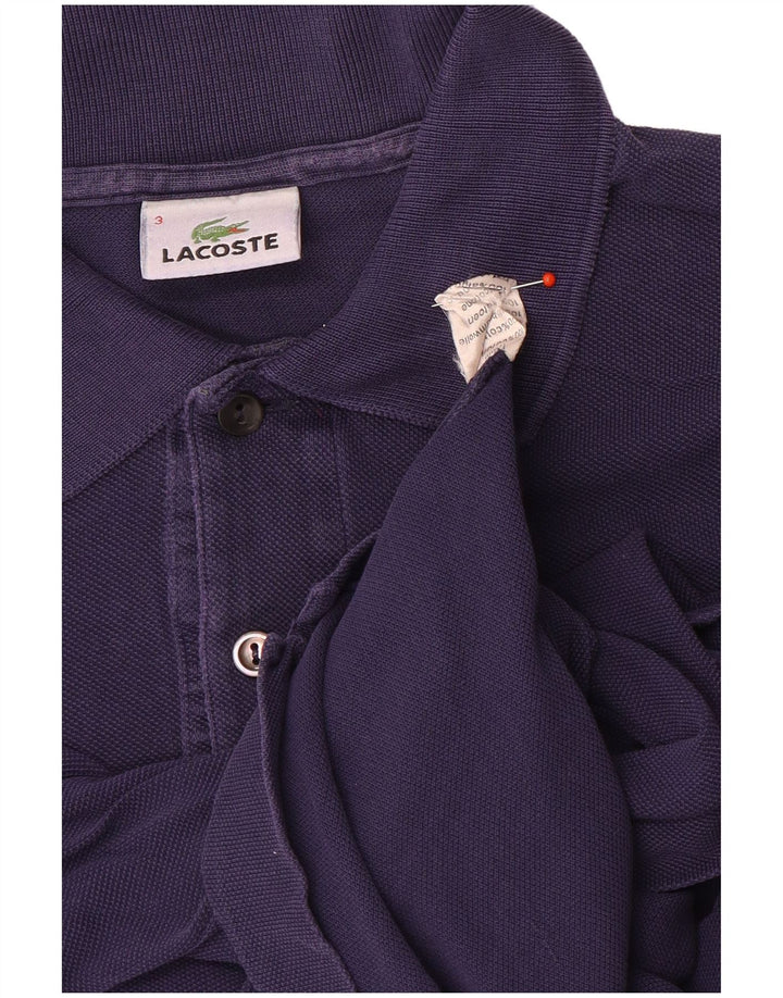 Lacoste Herren-Poloshirt, Größe 3, klein, marineblaue Baumwolle