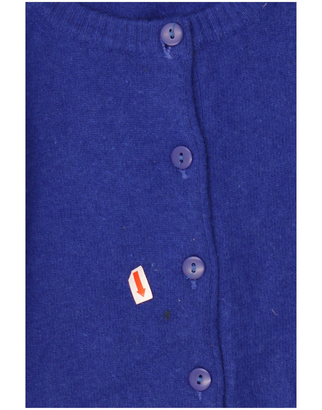 BENETTON Damen Crop Cardigan Pullover UK 14 Große blaue Wolle