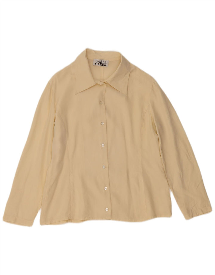 CARLA CARINI Damen Hemdbluse UK 14 Medium Beige