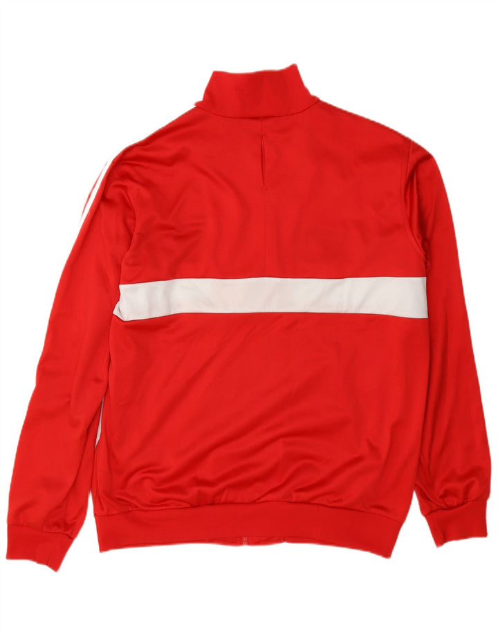 Adidas Herren-Trainingsanzug-Top-Jacke aus mittelrotem Colourblock-Polyester