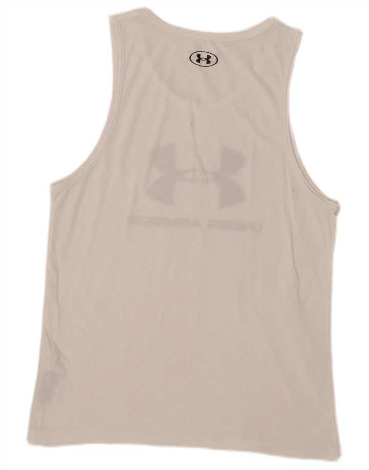 Under Armour Herren Heat Gear Grafik-Weste-Oberteil aus mittelweißer Baumwolle