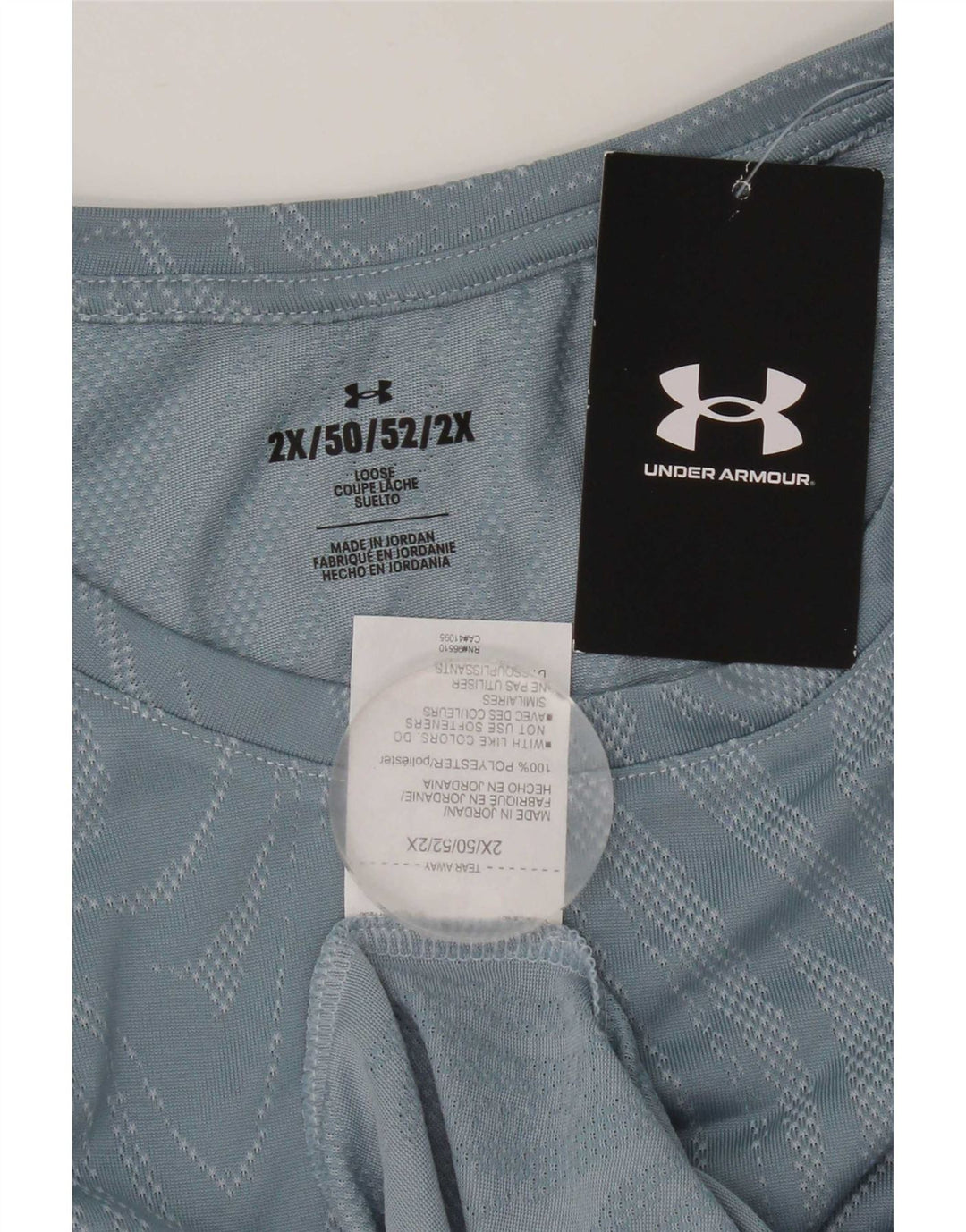 Under Armour Damen T-Shirt Top 2XL Blau Geometrisch Polyester