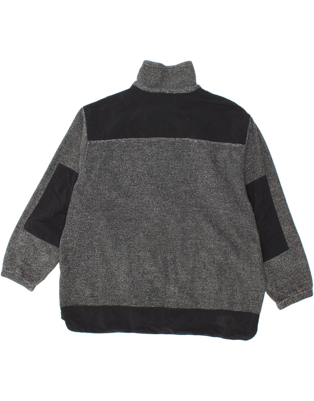CHAMPION Mens Oversized Fleece Jacket UK 36 Small Black Colourblock Vintage Champion and Second-Hand Champion from Messina Hembry 