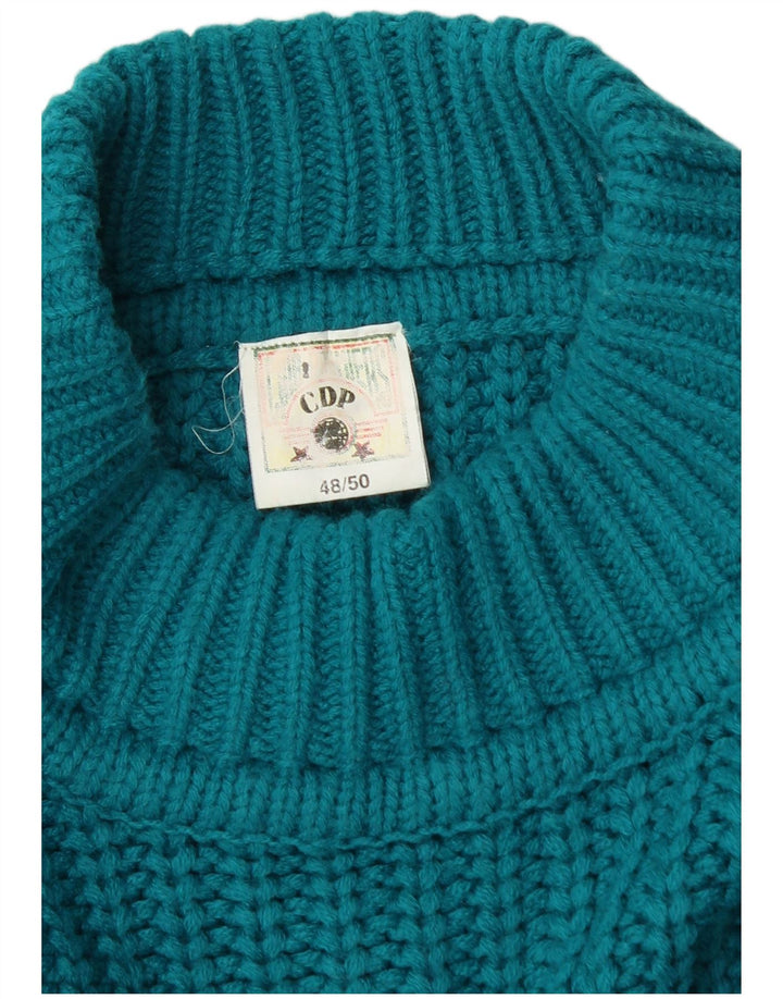 CDP Rollkragenpullover für Herren, Größe 48/50, mittelblau, Polyacryl