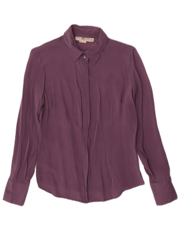 Blunauta Damen Hemdbluse IT 44 Mittelviolette Seide