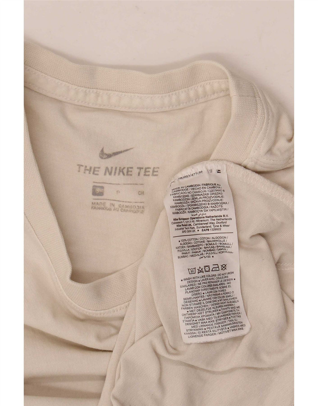 Nike Herren T-Shirt Top Small aus weißer Baumwolle