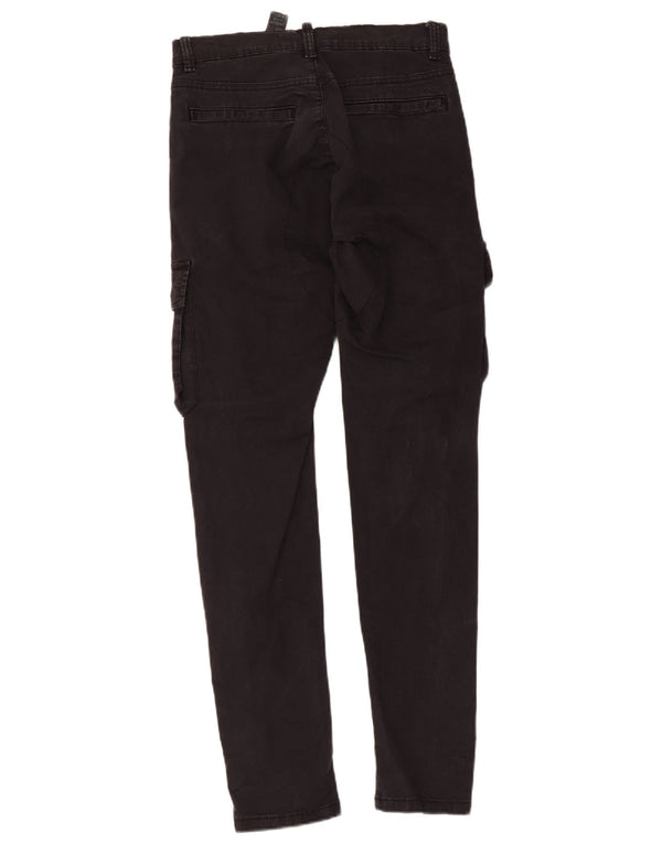 Zara Slim Cargo-Hose für Herren, EU 36, XS, B29, L31, schwarze Baumwolle