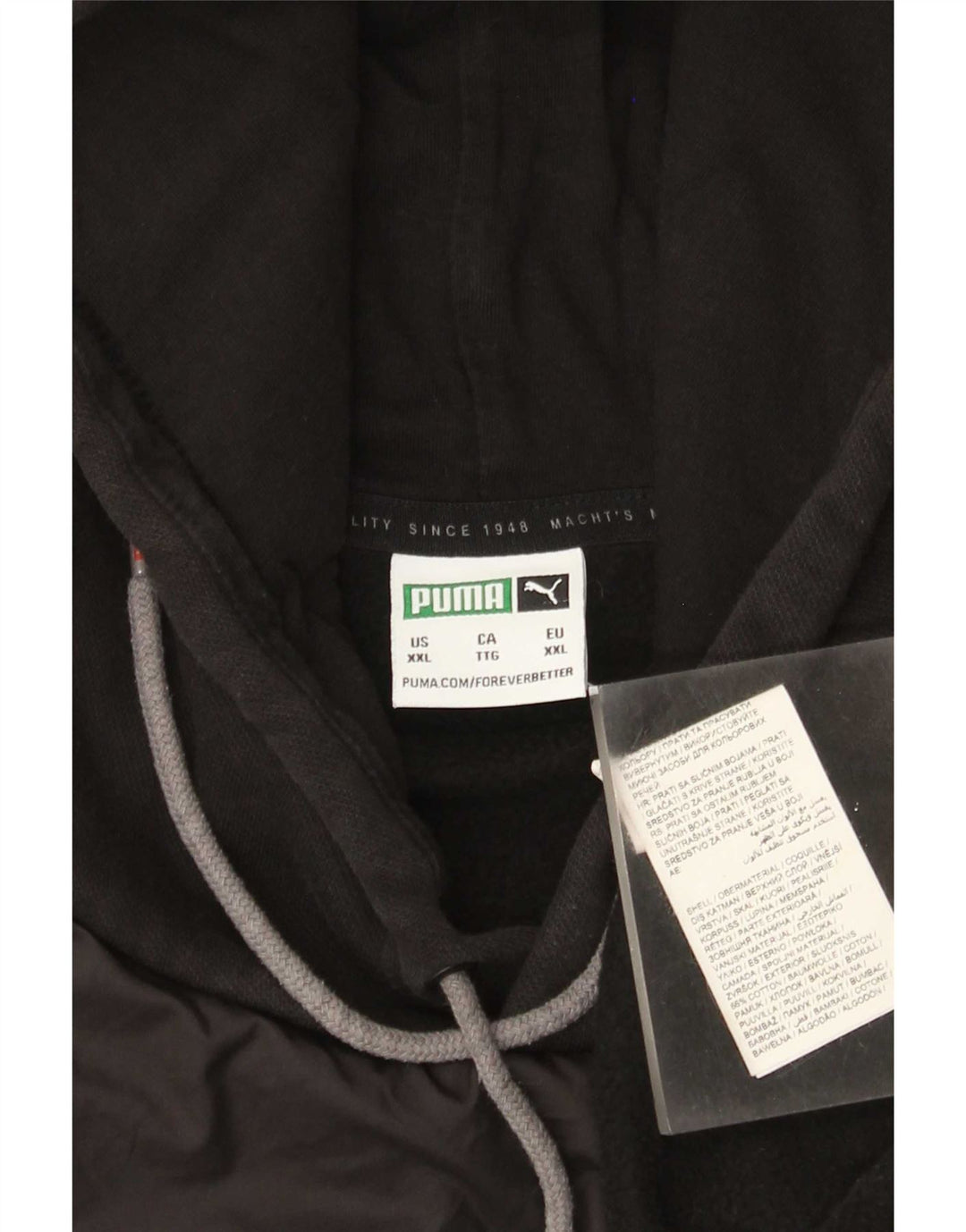 PUMA Herren Kapuzenpullover 2XL Schwarz Baumwolle