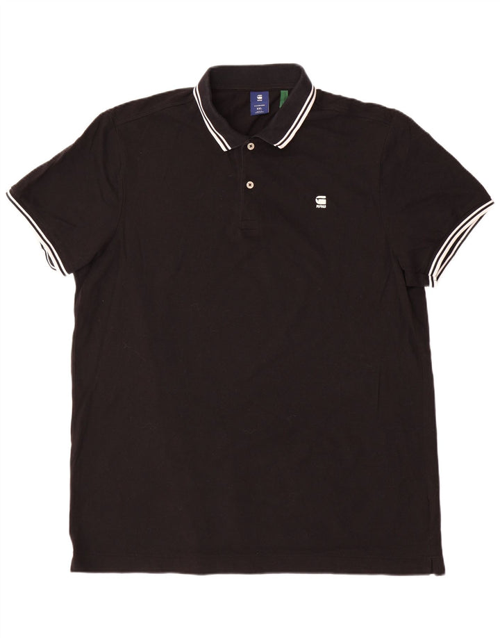 G-STAR Herren Poloshirt 2XL Schwarz Baumwolle