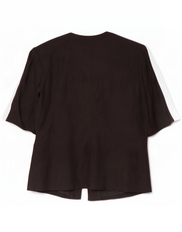 Basler Womens 5 Button Short Sleeve Blazer Jacket UK 12 Medium Black