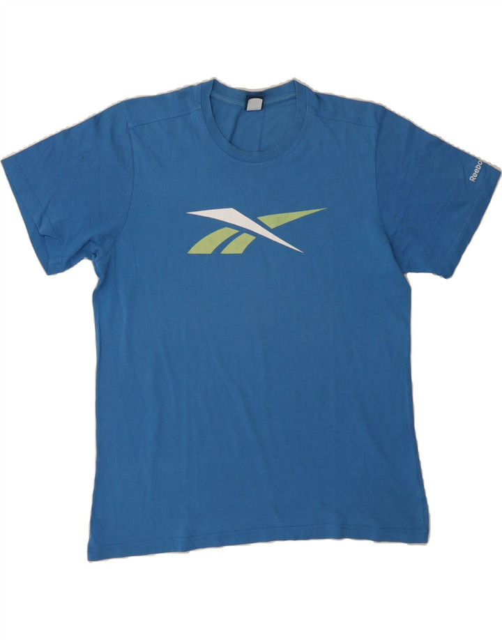 REEBOK Mens Graphic T-Shirt Top Large Blue Cotton Vintage Reebok and Second-Hand Reebok from Messina Hembry 