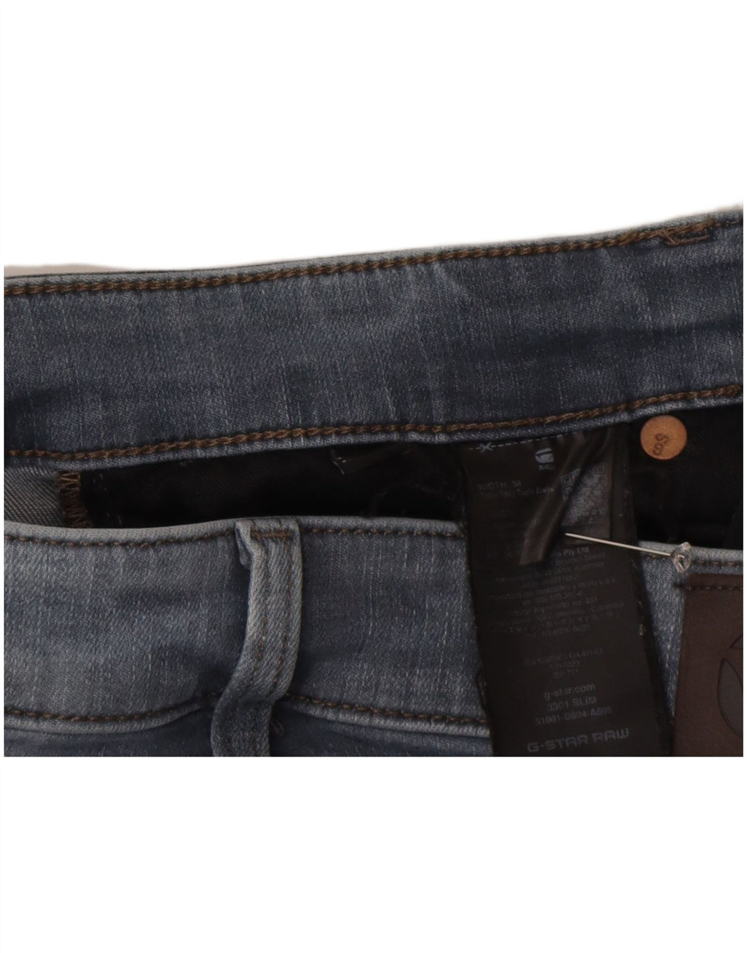 G-Star Herren Slim Jeans W34 L30 Blaues Polyester