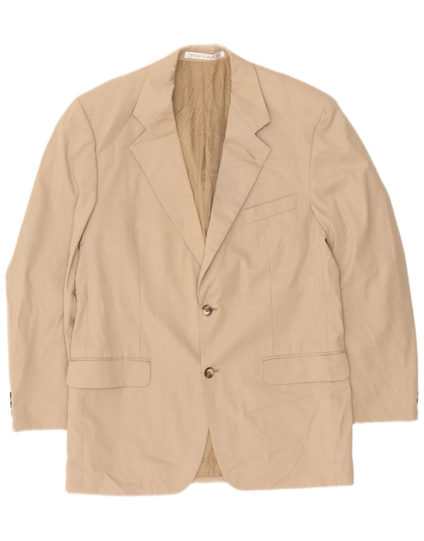 Marks & Spencer Herren-Blazer mit 2 Knöpfen, UK 40, mittelbeige Baumwolle