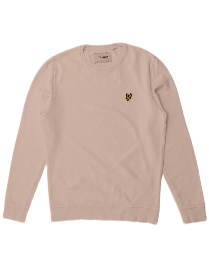 Lyle & Scott Herren-Sweatshirt, Pullover, Größe S, weiße Baumwolle