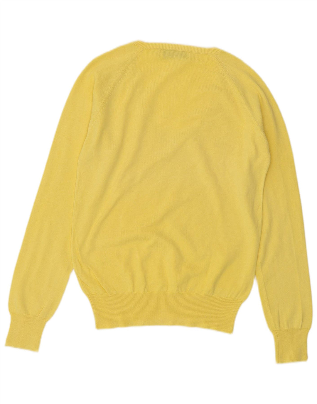 ZARA Damen-Pullover mit V-Ausschnitt, Gr. 40, Größe L, Gelb, Baumwolle