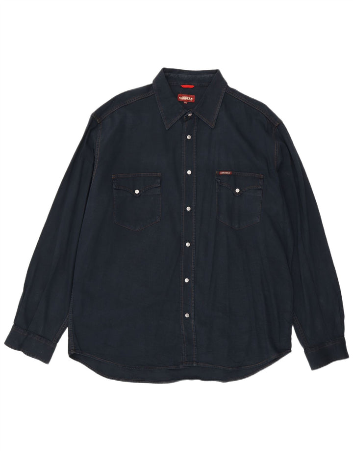 CARRERA Herren Jeanshemd 2XL Marineblau Baumwolle