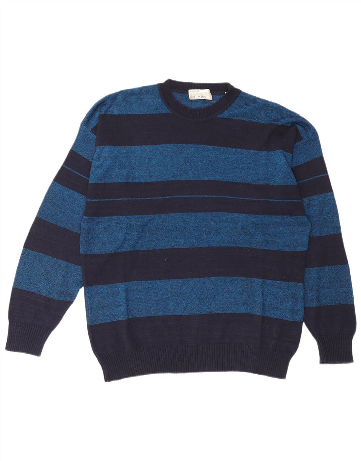 Gianfranco Ottaviani Herren-Pullover mit Rundhalsausschnitt, IT 50, mittleres Marineblau