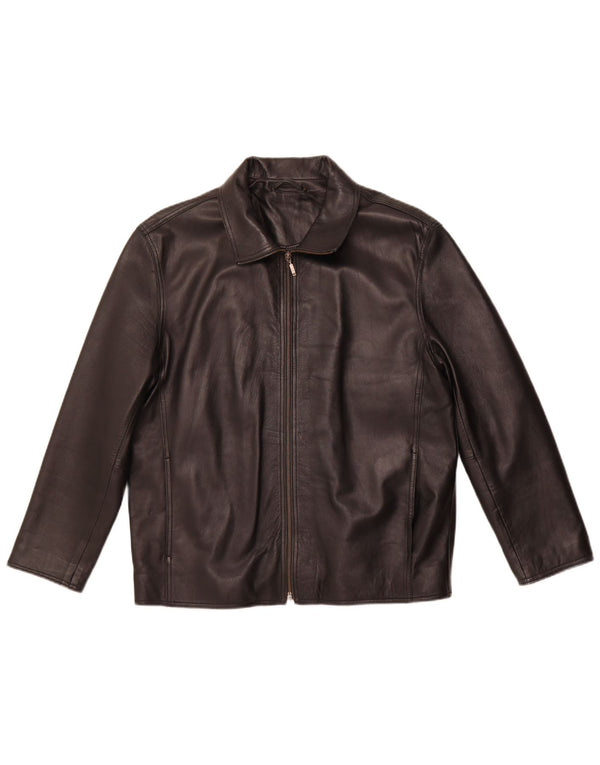 MADDOX Damen Lederjacke UK 22 3XL Schwarzes Leder