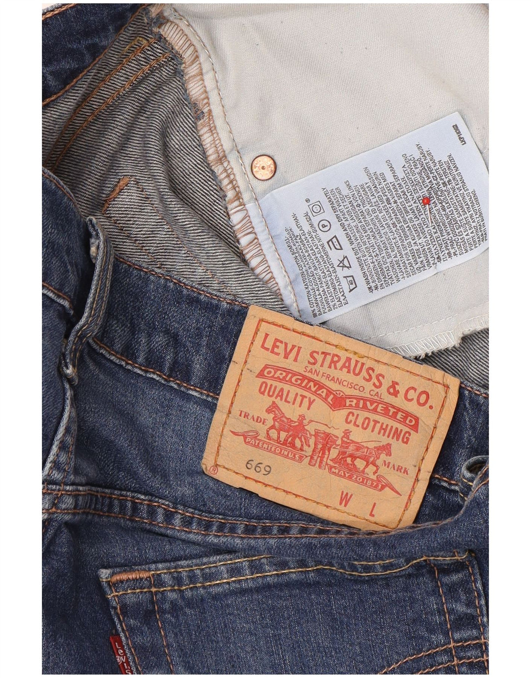 Levi's Damen 669 Mini-Jeansrock W32 Large Marineblaue Baumwolle