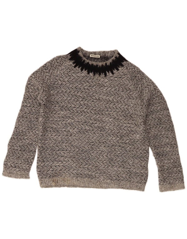 Whistles Damen-Pullover mit Rundhalsausschnitt, Gr. 40, Größe L, grau geflecktes Polyester