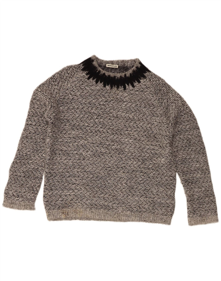Whistles Damen-Pullover mit Rundhalsausschnitt, Gr. 40, Größe L, grau geflecktes Polyester