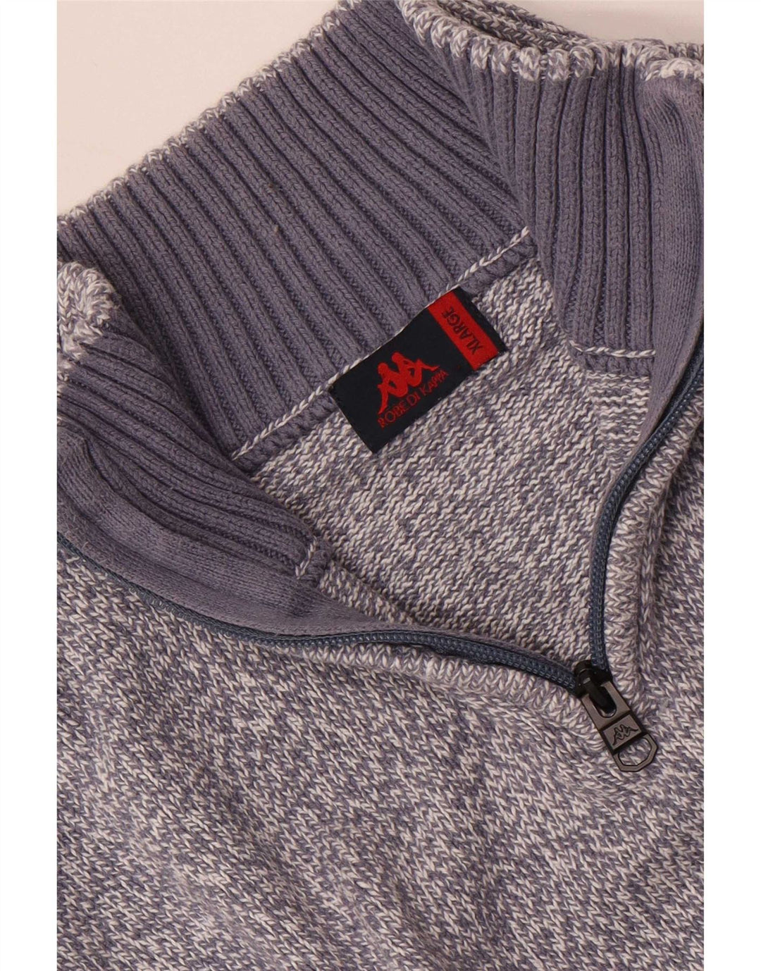 Kappa Herren-Pullover mit Reißverschluss, XL, Blau meliert