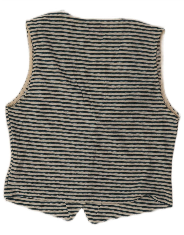 Zara Damen Weste UK 12 Mittelblau gestreift aus Baumwolle