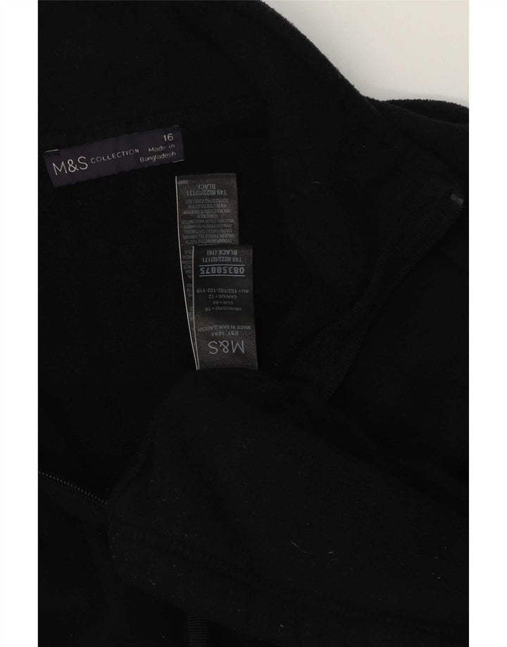 Marks & Spencer Damen Fleecejacke UK 16 Large Schwarz Polyester