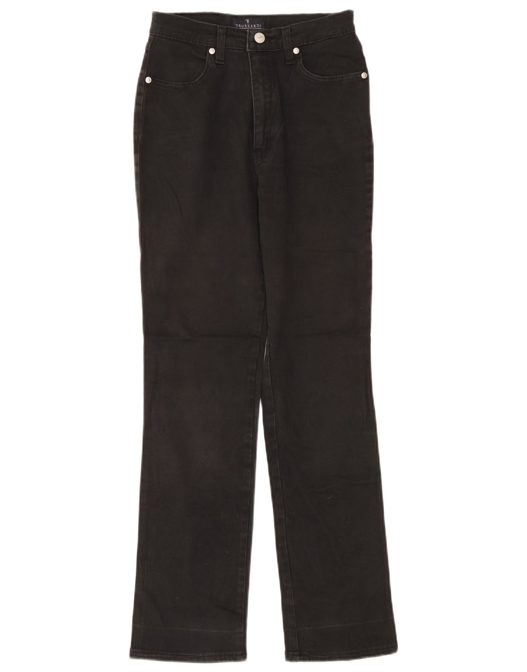 Trussardi Damen Straight Jeans W26 L30 Graue Baumwolle