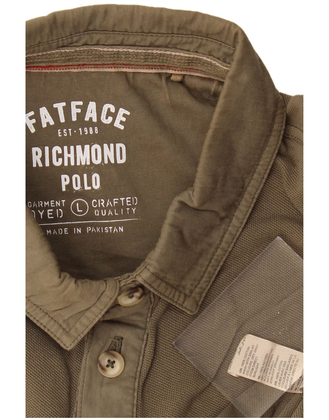 FAT FACE Herren-Poloshirt, groß, Khaki, Baumwolle