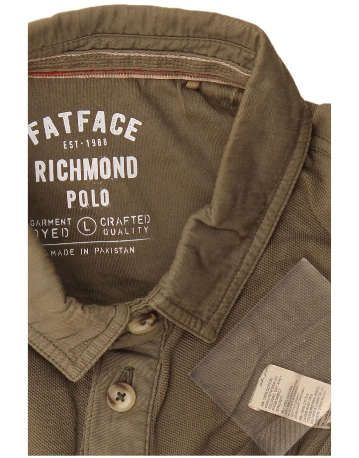 FAT FACE Herren-Poloshirt, groß, Khaki, Baumwolle