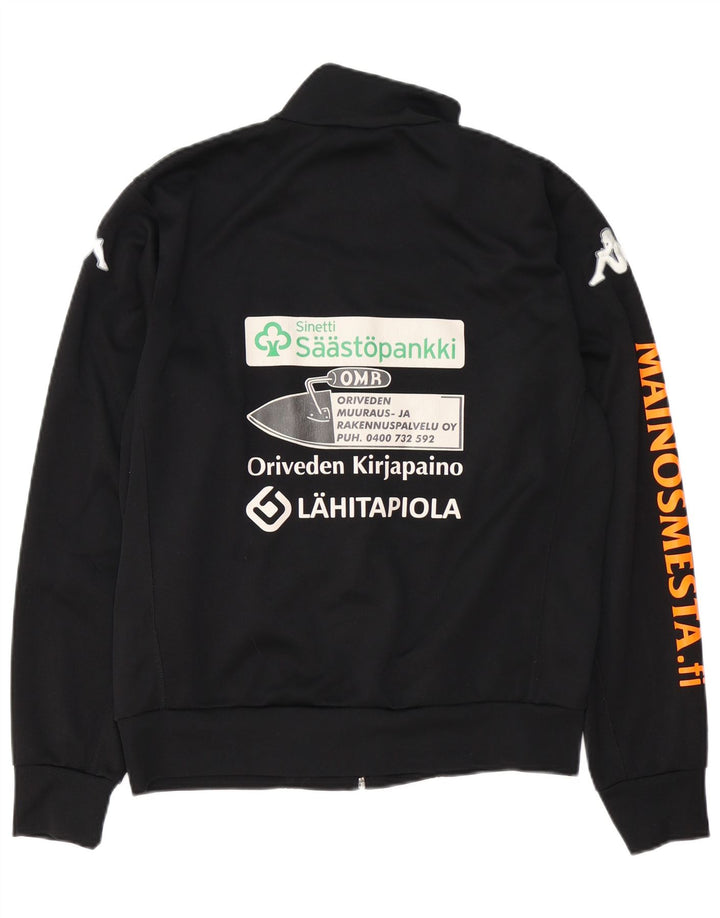 KAPPA Herren-Trainingsanzugoberteil mit Grafik, Mittelschwarzes Polyester