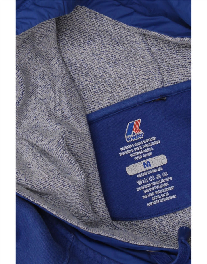 K-Way Damen Kapuzenpullover UK 14 Mittelblaue Baumwolle