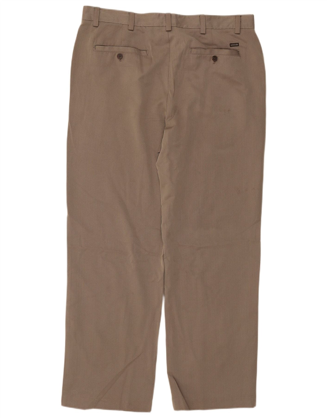 IZOD Herren gerade Chinohose W38 L32 Beige Fischgrätenmuster Polyester