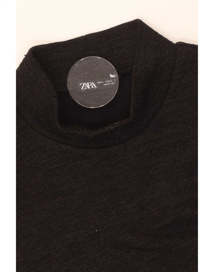 Zara Damen Weste Top UK 14 Large Schwarz meliert
