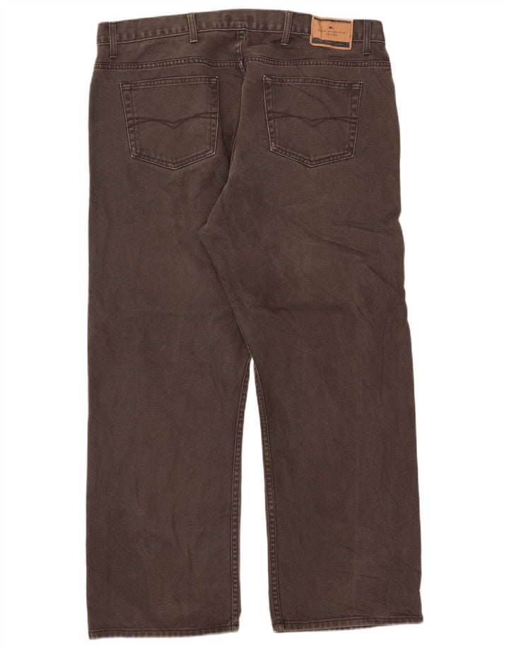 Marks & Spencer Herren Blue Harbor Straight Jeans W42 L29 Braune Baumwolle