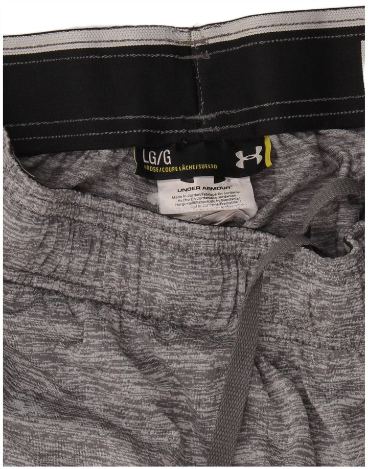 UNDER ARMOUR Herren-Sportshorts, großes graues Farbblock-Polyester