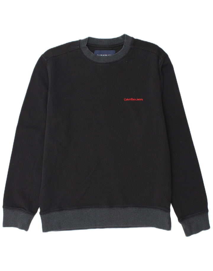 CALVIN KLEIN JEANS Herren Sweatshirt Pullover Medium Schwarz Baumwolle