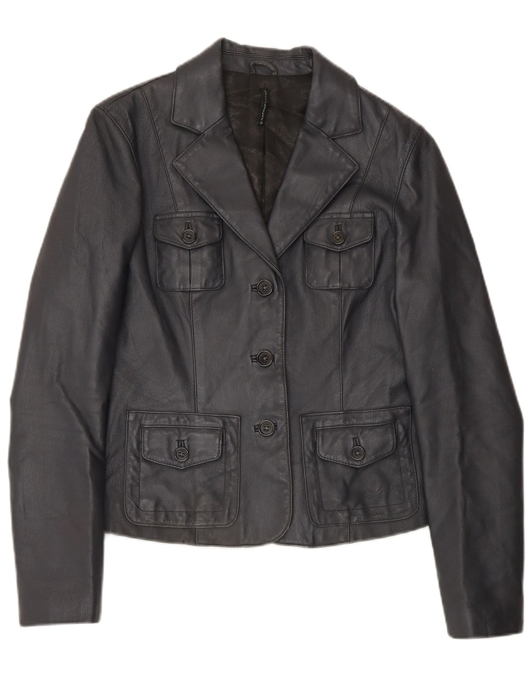 Naf Naf Damen-Blazerjacke mit 3 Knöpfen, EU 38, mittleres Marineblau