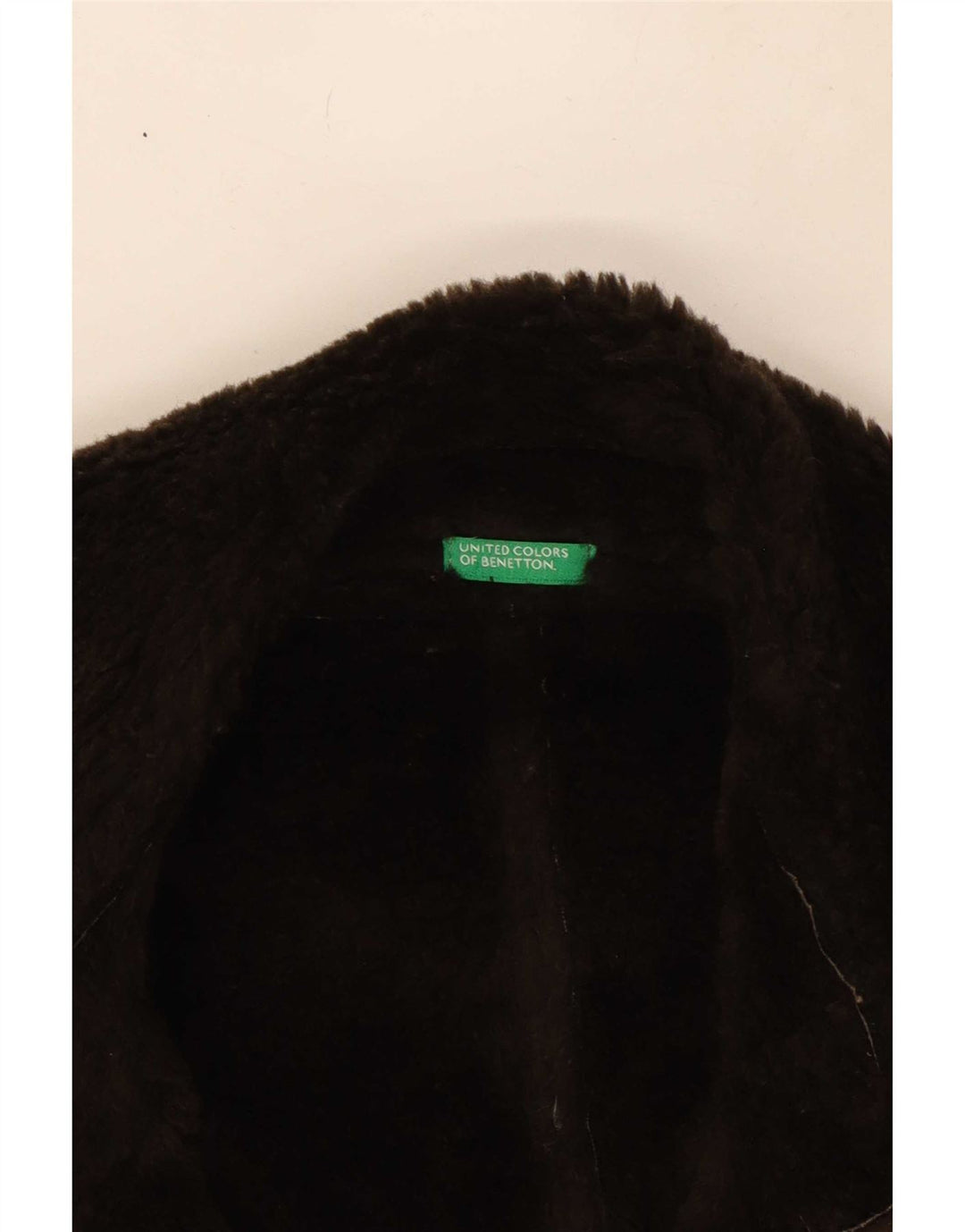 Benetton Damen Sherpa Jacke IT 46 Large Braunes Acryl