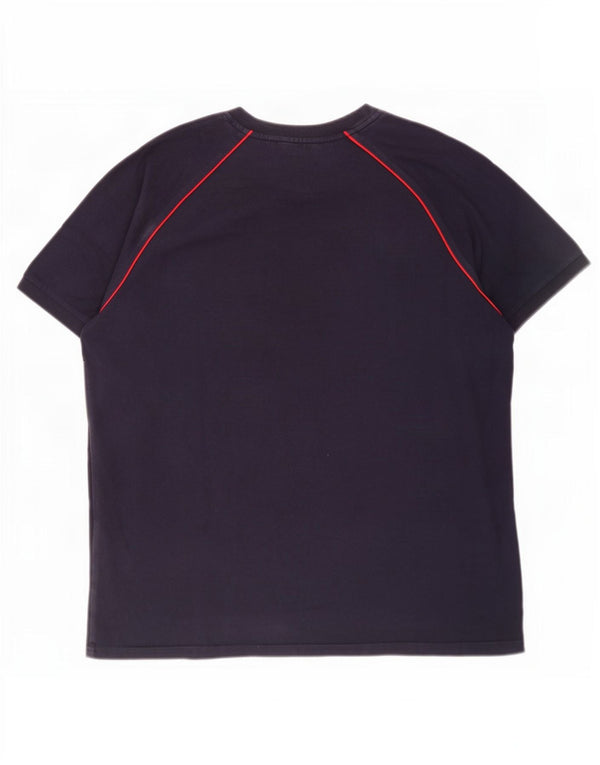 Fila Herren Grafik T-Shirt Top 2XL Marineblau Baumwolle