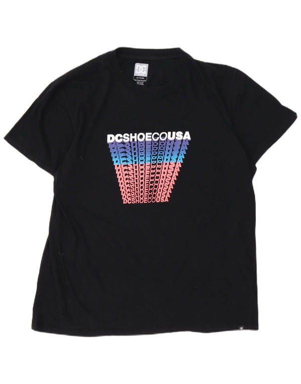 DC Herren Tailored Fit Grafik-T-Shirt-Oberteil XL aus schwarzer Baumwolle