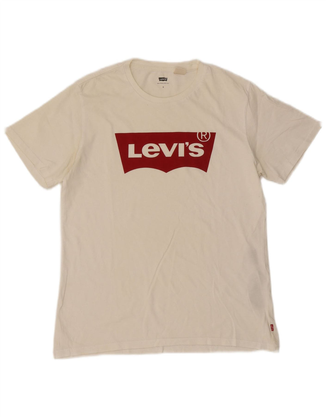 Levi's Herren-T-Shirt mit Grafik, Größe S, weiße Baumwolle