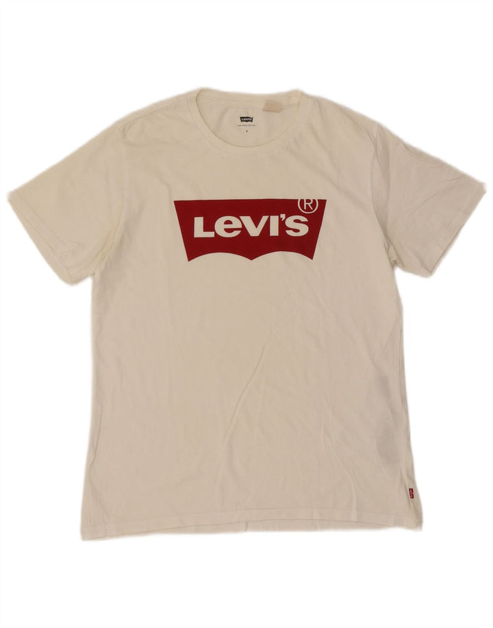 Levi's Herren-T-Shirt mit Grafik, Größe S, weiße Baumwolle