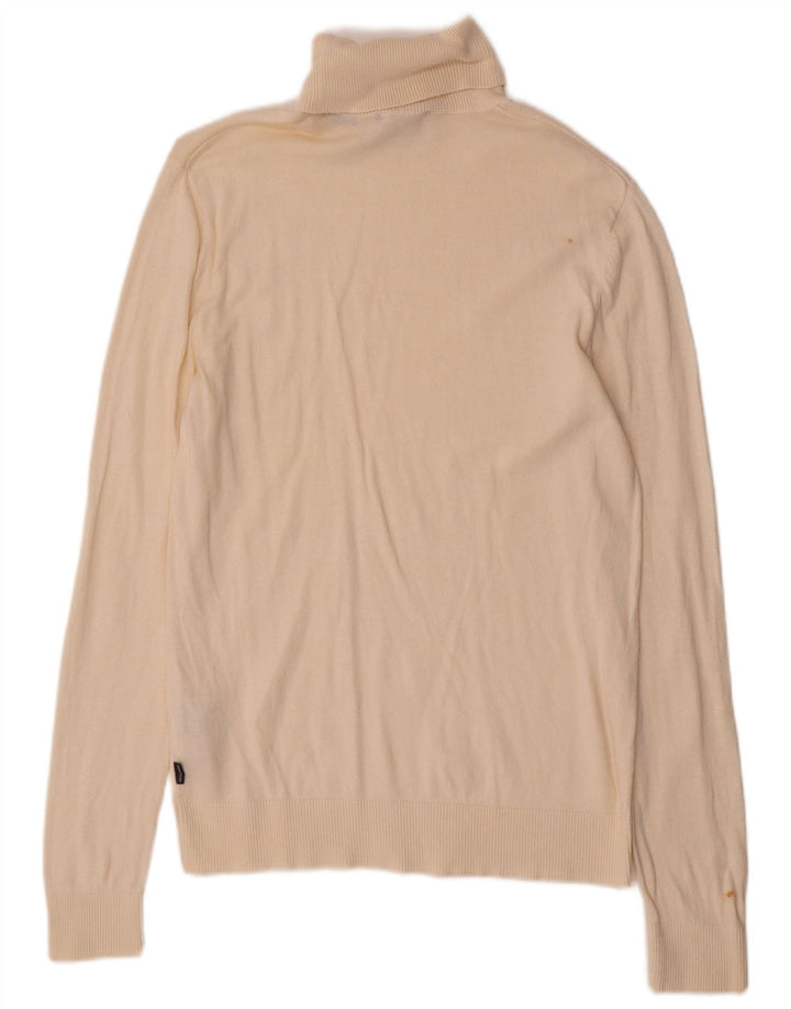 Jack & Jones Herren-Pullover mit Rollkragen, Größe S, cremefarbene Baumwolle